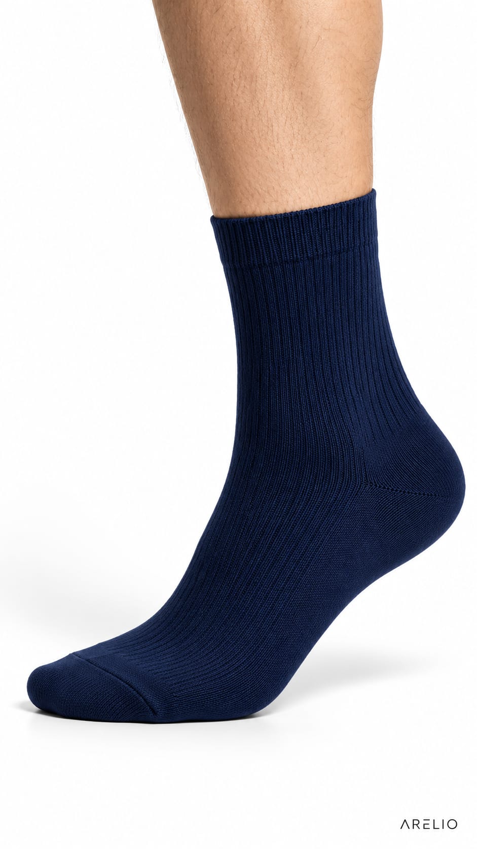 Arelio Everyday Full-Foot Bamboo Compression Socks — Navy Blue