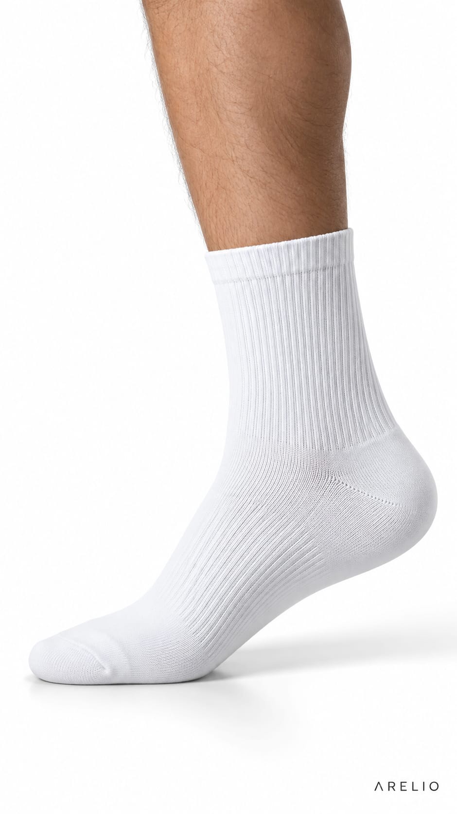 Arelio Everyday Full-Foot Bamboo Compression Socks — White